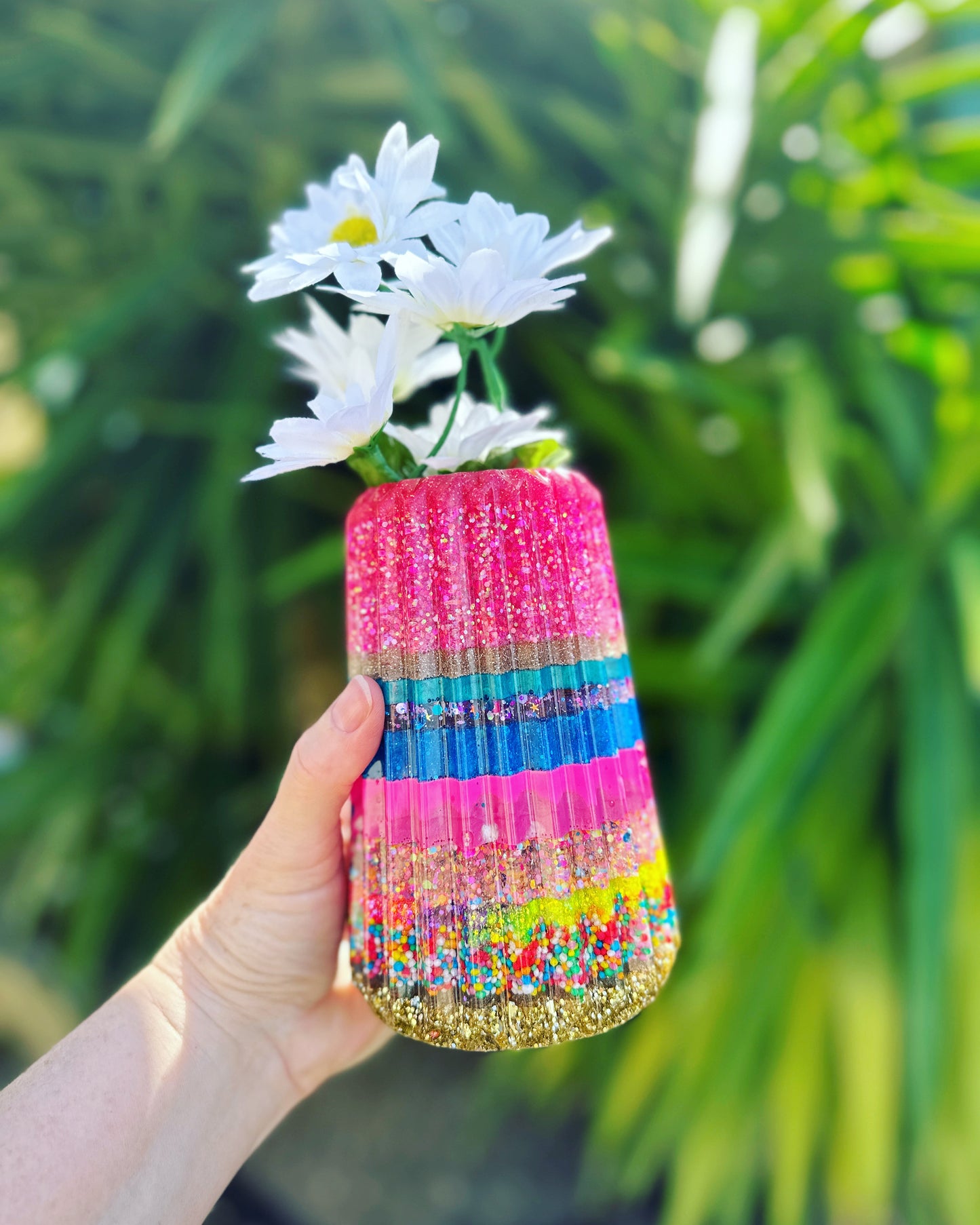 RESIN VASE - large - carnival