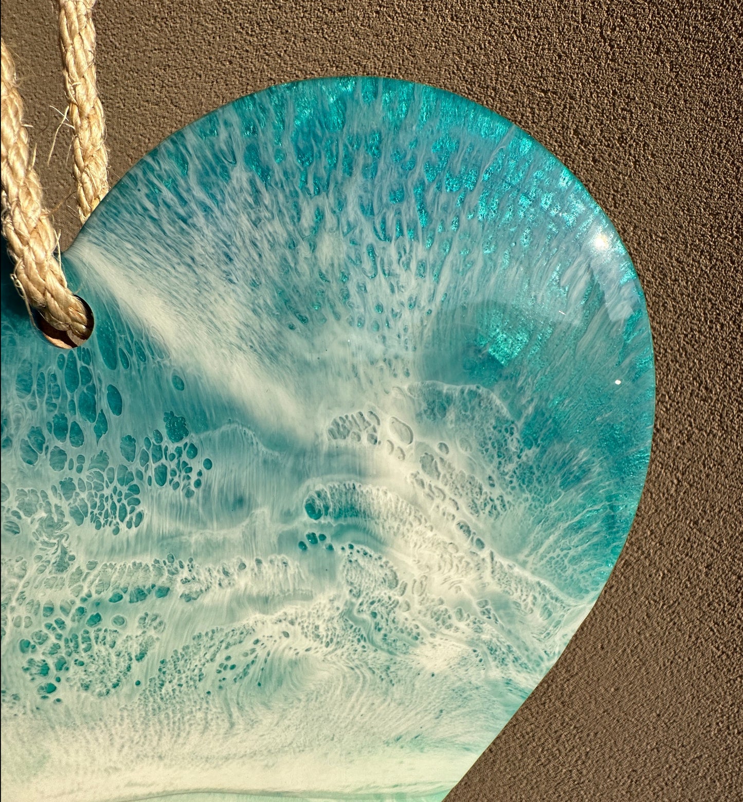 CHERISH - ocean style heart shaped wall art with dimensional waves