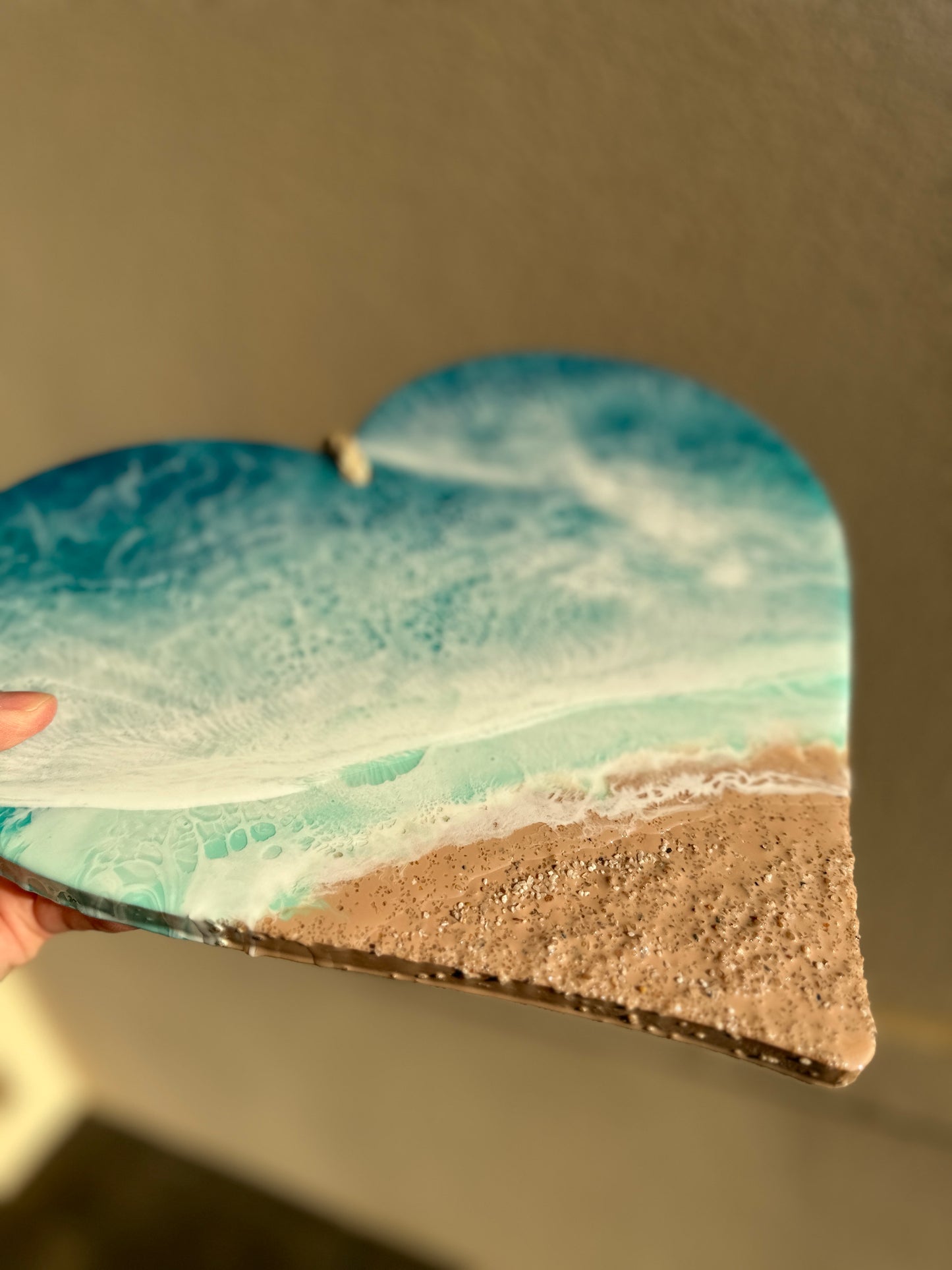 CHERISH - ocean style heart shaped wall art with dimensional waves