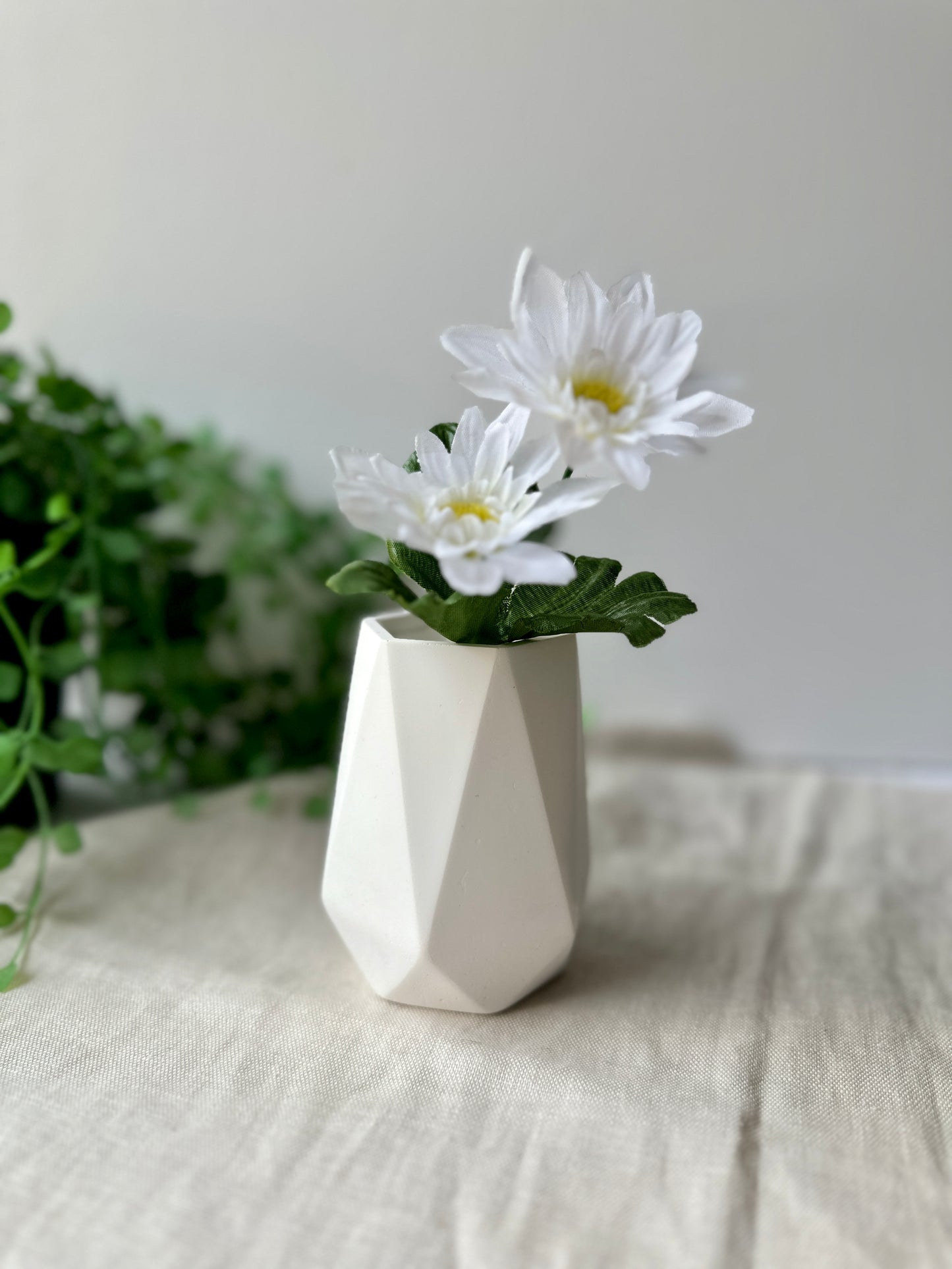Classic white acrylic resin vase