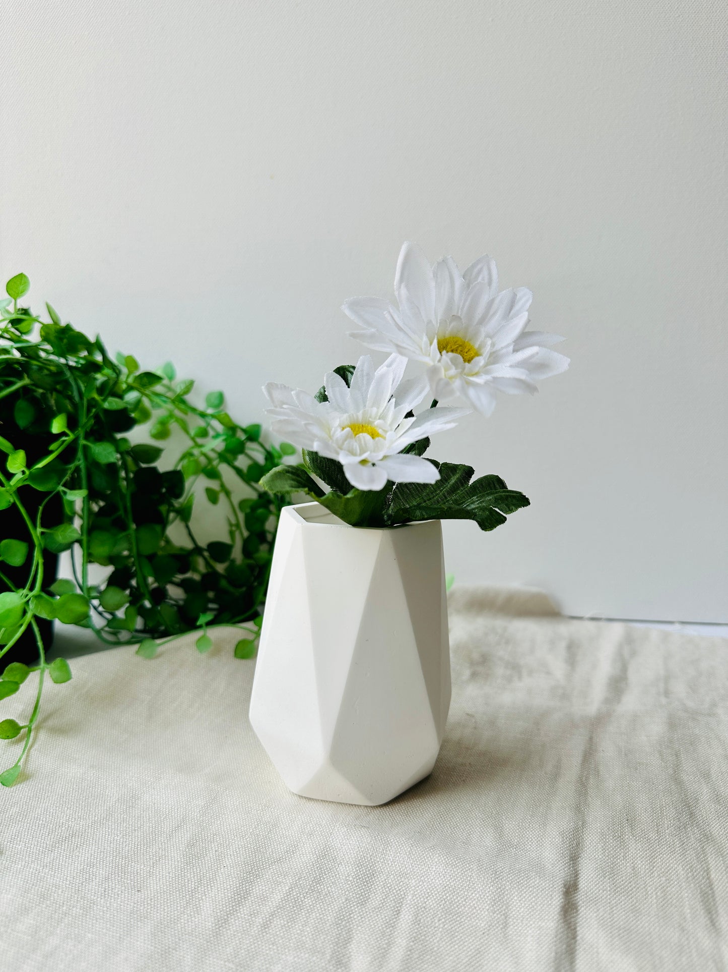 Classic white acrylic resin vase