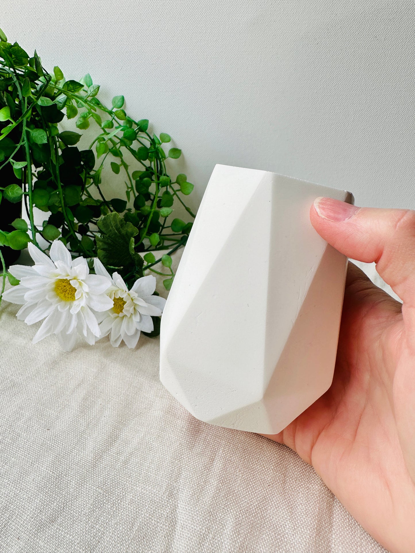 Classic white acrylic resin vase