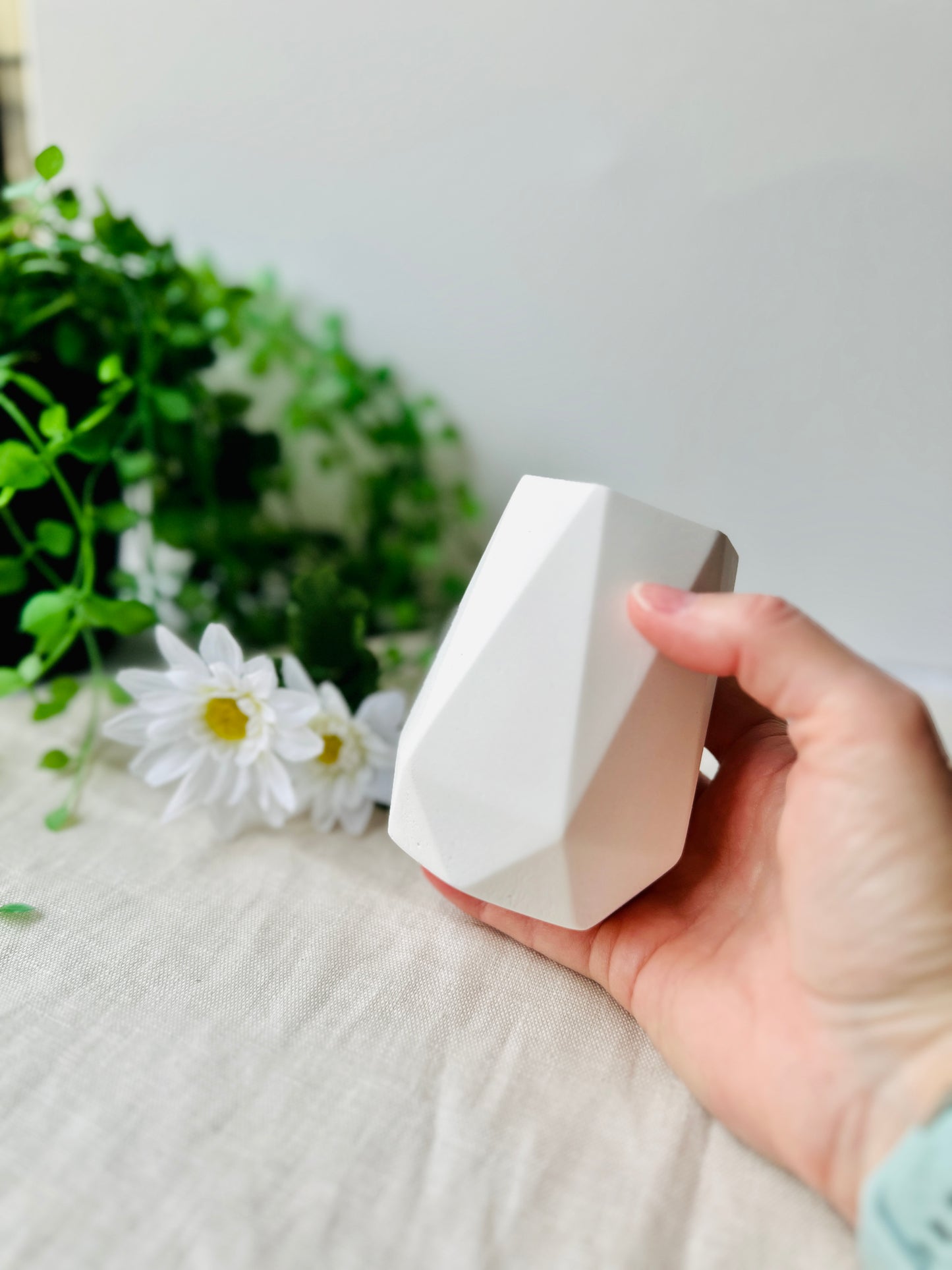 Classic white acrylic resin vase