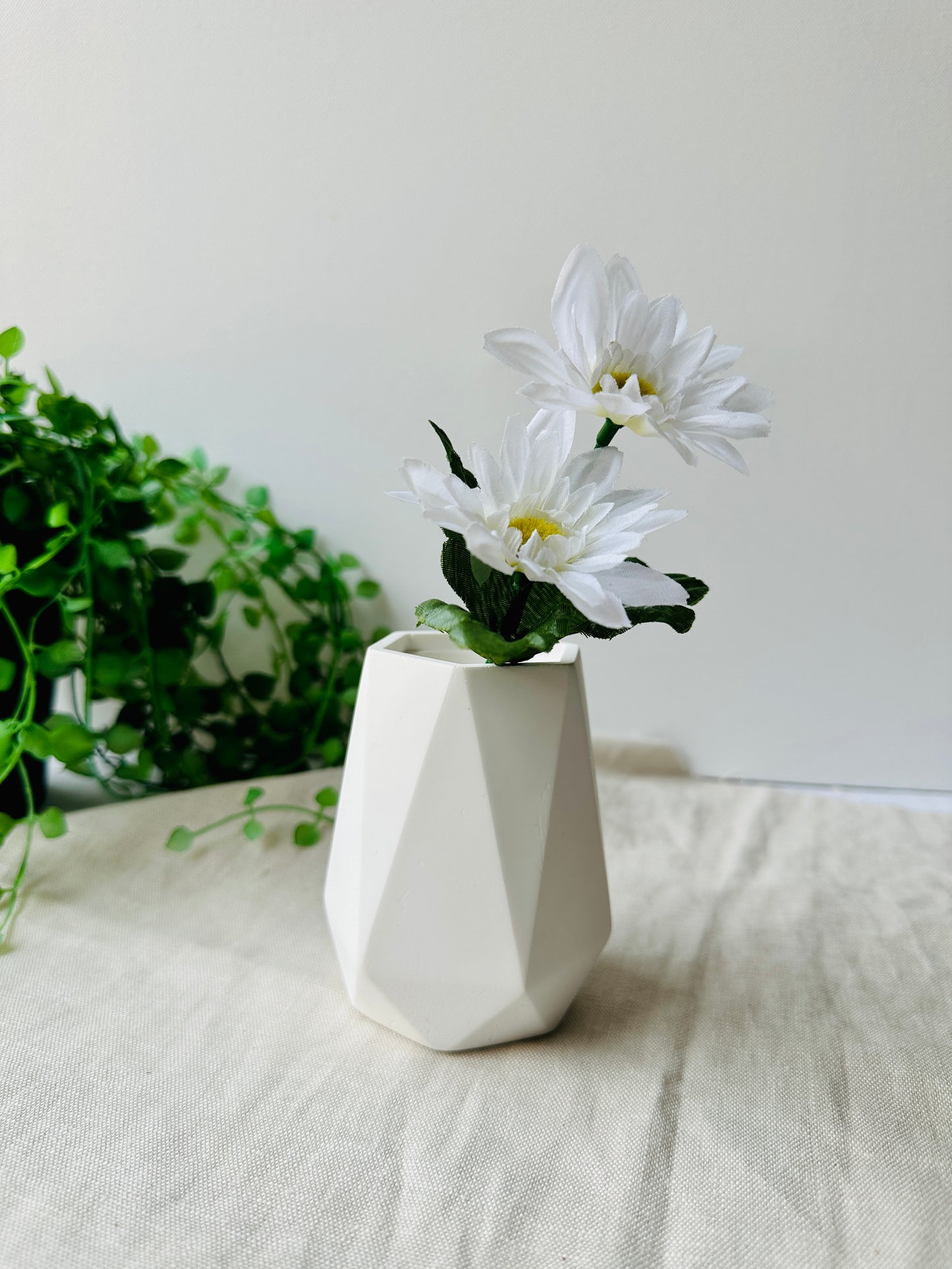 Classic white acrylic resin vase