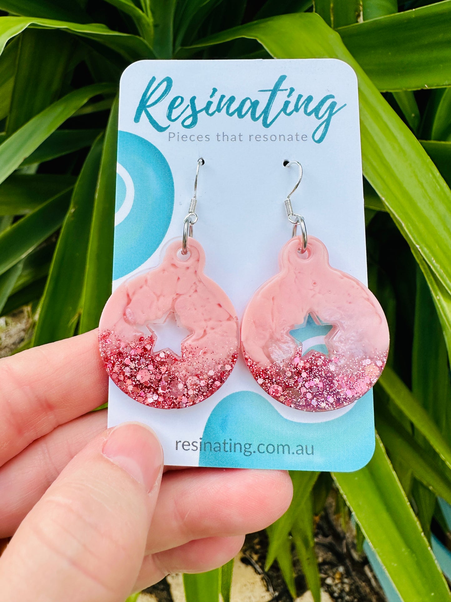 CHRISTMAS EARRINGS - Christmas bauble - blush pink