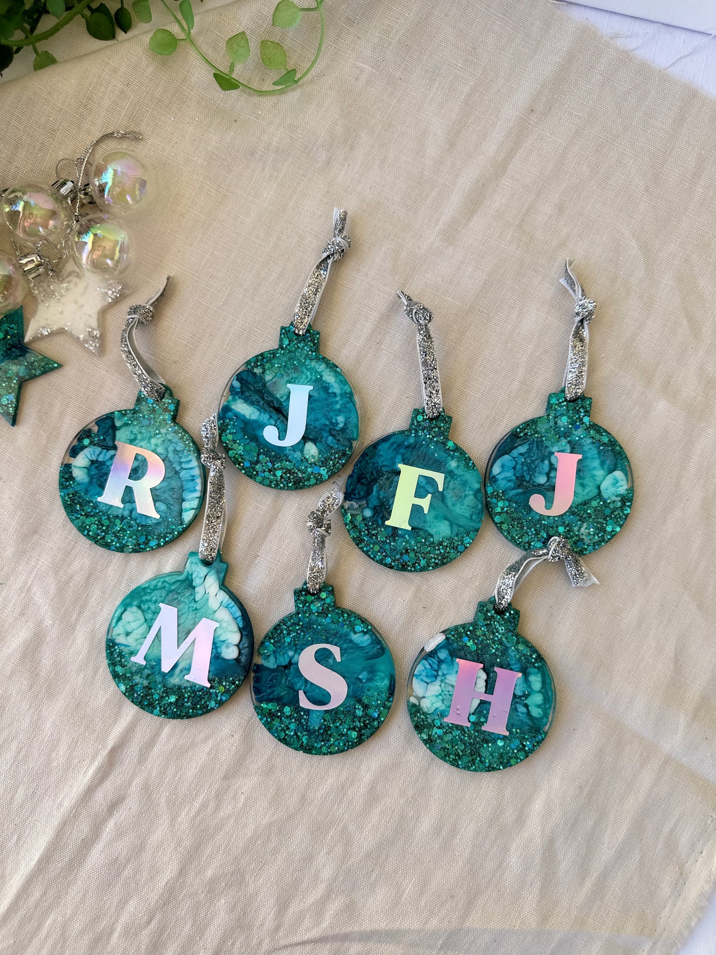 CHRISTMAS BAUBLE DECORATION - aqua