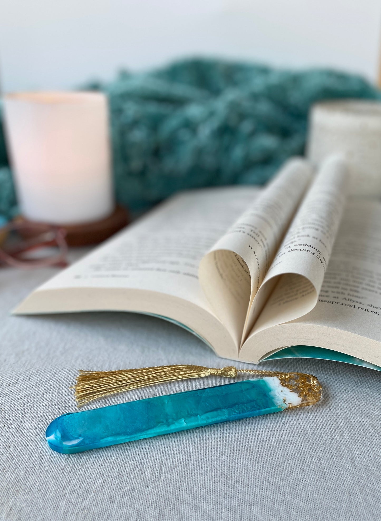 BOOKMARK - created in black resin with gold flakes - limited edition