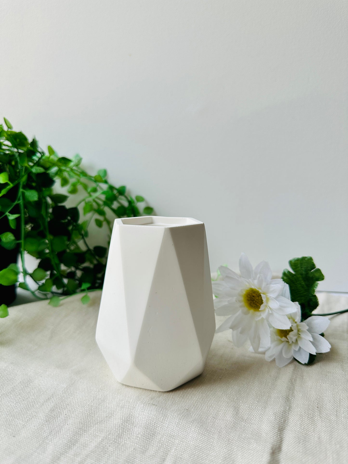 Classic white acrylic resin vase