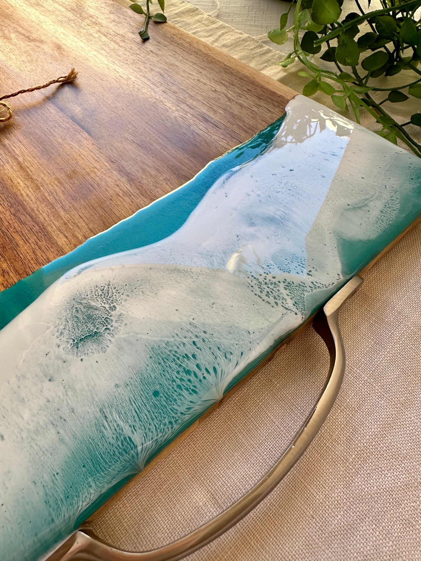 SERVING BOARD - XL teal green ocean board