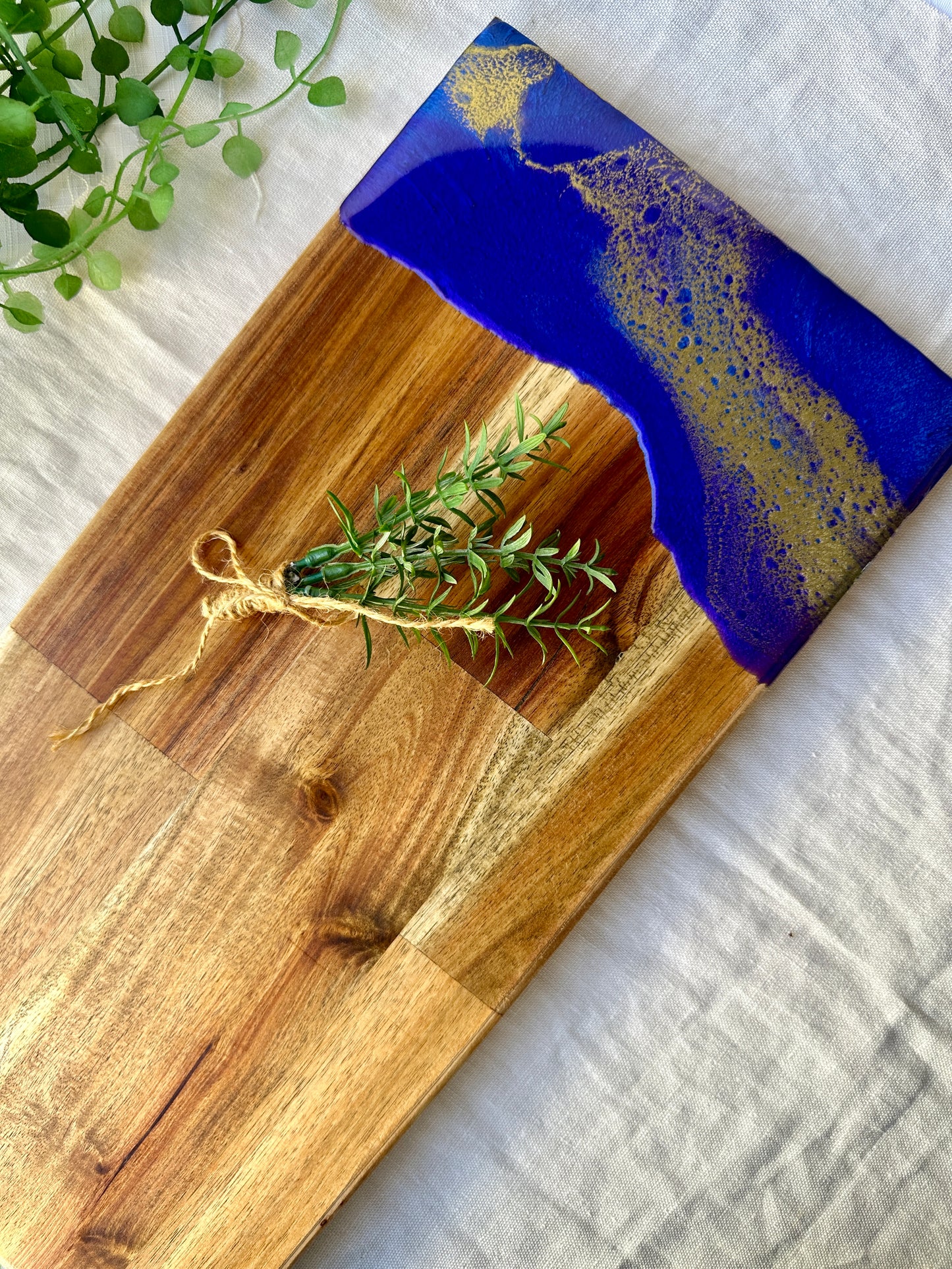 SERVING BOARD - metallic purple, electric blue and gold board