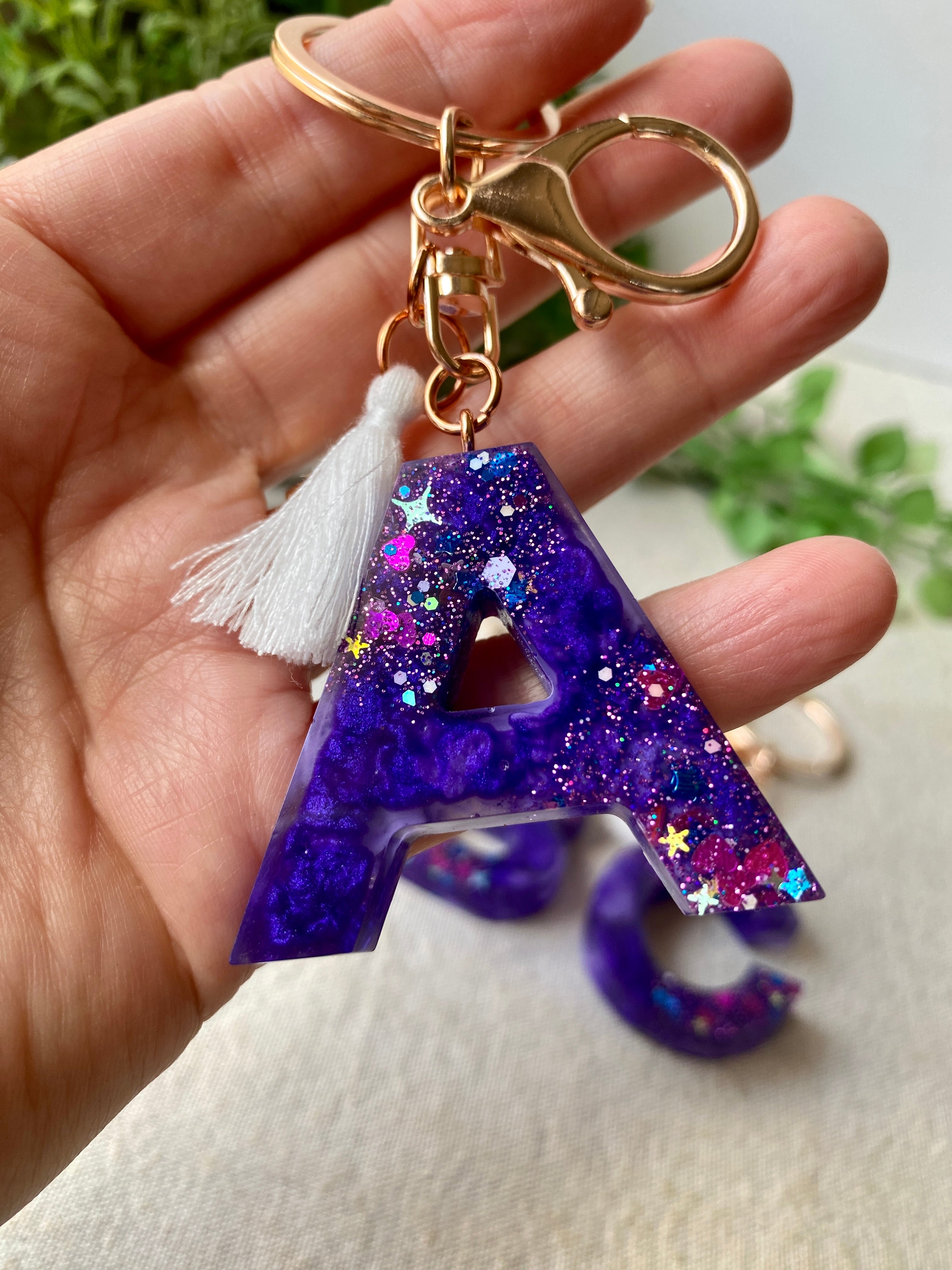 Purple keyring on sale
