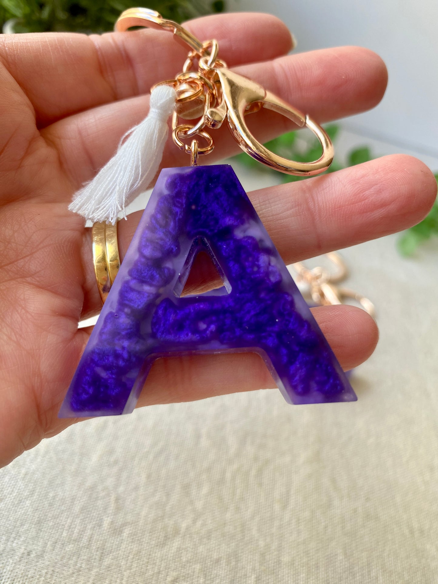 LOVE LETTERS - alphabet keyrings - PURPLE