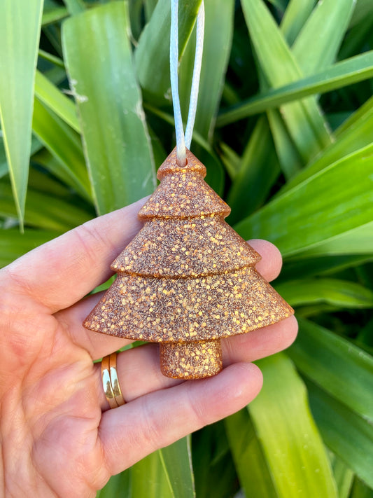 CHRISTMAS DECORATION - Christmas tree - copper glitter