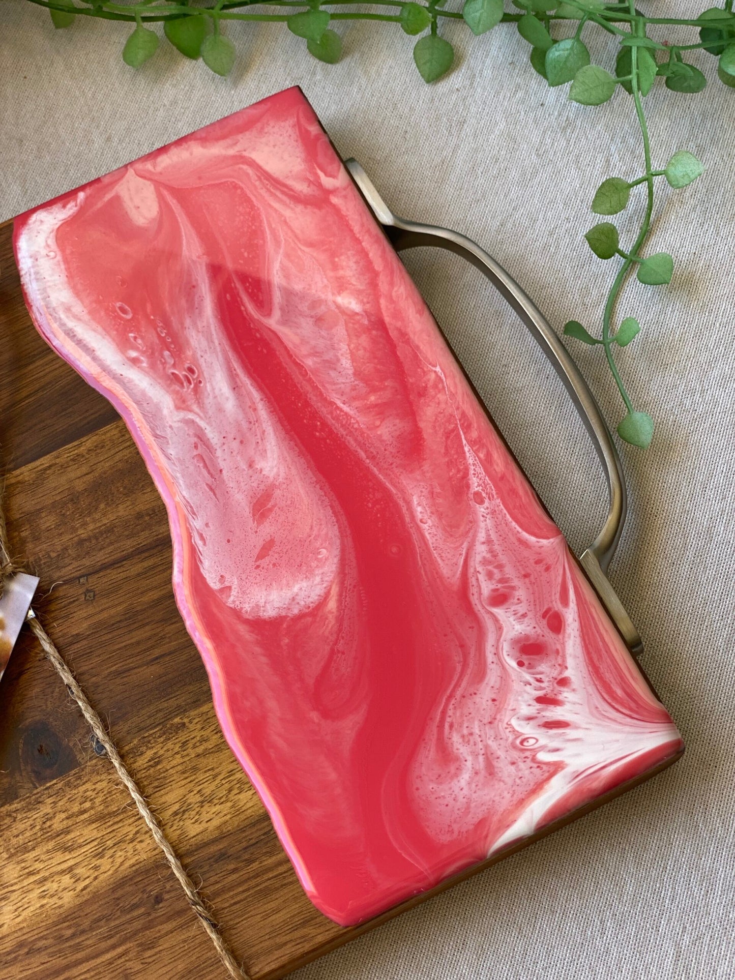 SERVING BOARD - watermelon crush and white serving board with FREE matching knife - ready to post